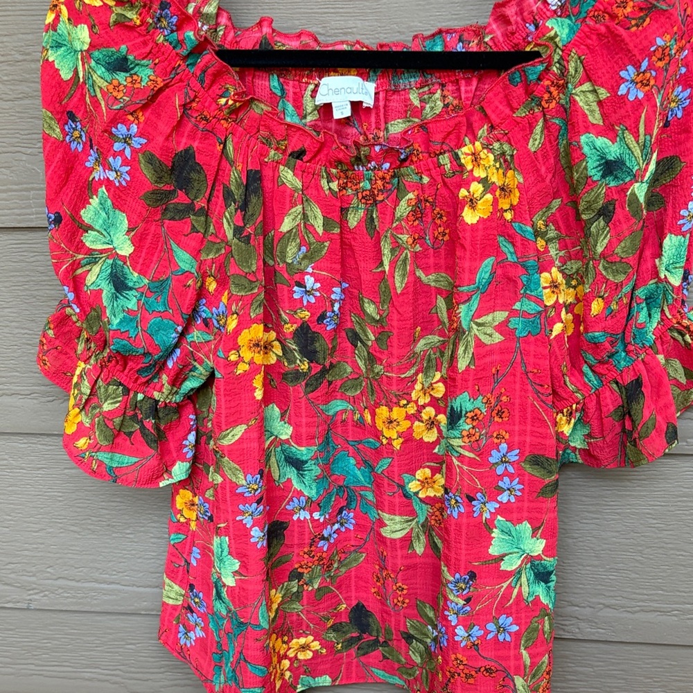 Chenault Red Floral Blouse